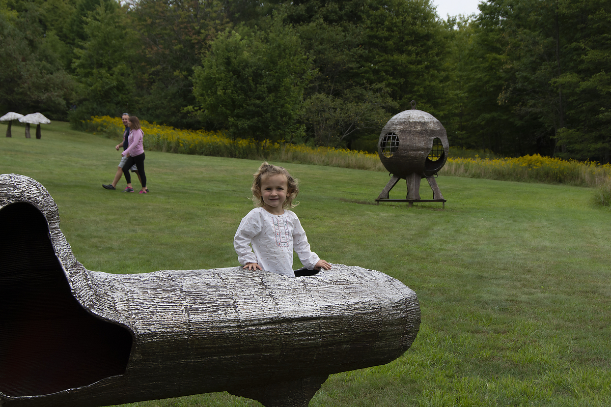 Child enjoying Griffis Sculpture Park
