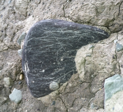 striations on rock at Otto stadial site